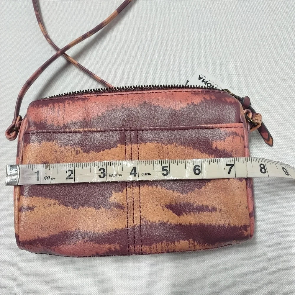 Sonoma Women's Orange Black Faux Leather Crossbody Bag Small NWT